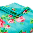 thumbnail image 3 of Betsey Johnson Bouquet Day Plush-Fleece Blue Throw Blanket-50X70, 3 of 7