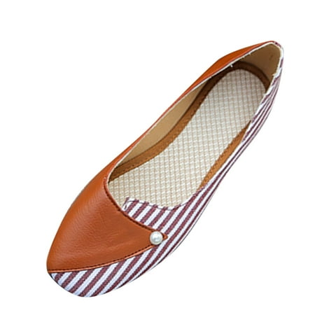 

Fashion Spring And Summer Comfortable Casual Flat Pump Women s Shoes With Color Matching Stripes Pu casual shoes for Women Red