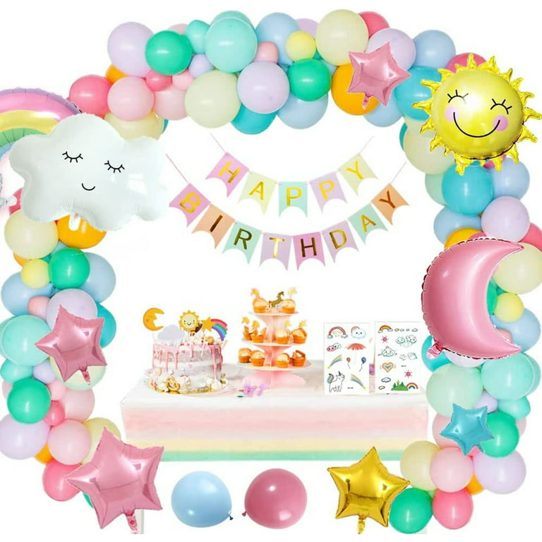 Pastel Birthday Decorations for Girls Women Macaron Party Supplies