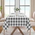 thumbnail image 6 of Softalker Checkered Tablecloth Waterproof Gingham Tablecloth Stain Resistant Washable Outdoor Tablecloth Grey and White Plaid Tablecloth 60 x 102inch, 6 of 8