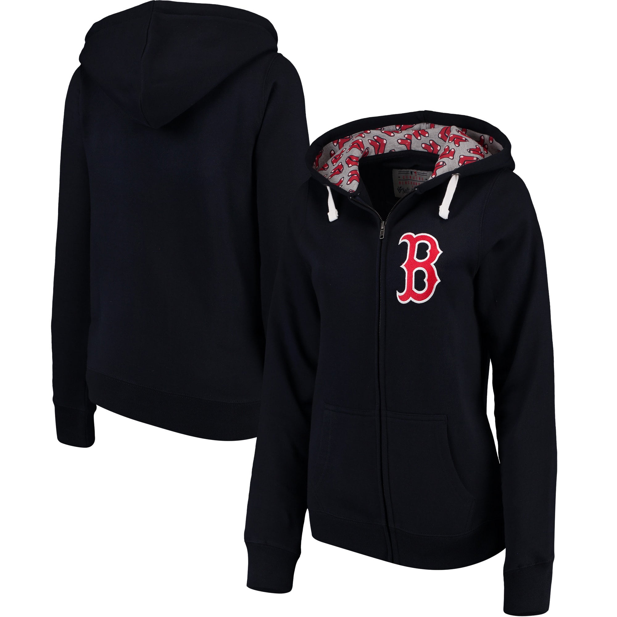 Boston Red Sox Soft as a Grape Women's Line Drive FullZip Hoodie