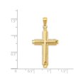 thumbnail image 3 of 14k Yellow Gold Cross Pendant Necklace for Men and Women Textured Dimensional Design Polished Vintage Religious Jewelry Elegant Faith Accessory Spiritual Fine Gold Charm, 3 of 5