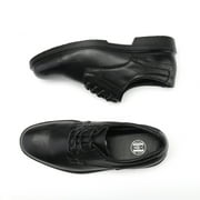 HANDMEN Mens Classic Black 4 Oxford Work Shoes - Water Resistant Non-slip Anti-puncture Dress shoes RV2102,9.5