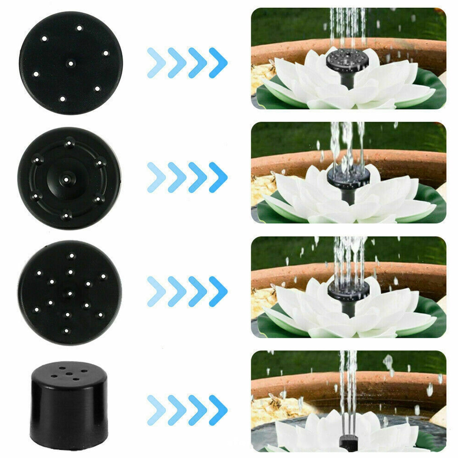 Cagogo 3Pcs Solar Floating Fountain For Garden Pond, Outdoor Water Feature For Patio And Lawn, Solar Powered Leaf Flower Design With .2W High Efficiency Panel