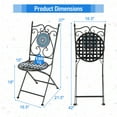 thumbnail image 3 of Costway Set of 4 Mosaic Chairs for Patio with Decorative Backrest Heavy-Duty Frame, 3 of 8