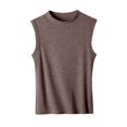 thumbnail image 4 of Annhoo Women's Summer Sleeveless Tops Crew Neck Comfy Cami Tees Casual Soft Beach Vacation Tank Tunics, 4 of 9