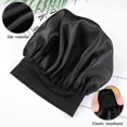 thumbnail image 2 of Hair Shower Cap Sleeping Head Cover Satin Cap Sleeping Night Wide Side Nightcap, 2 of 3