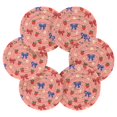 thumbnail image 3 of 6 Pcs Drink Coasters with Holder 3.94in Woven Coasters for Drinks Bows and Strawberries Pattern Coaster Set for Protection Table, 3 of 7