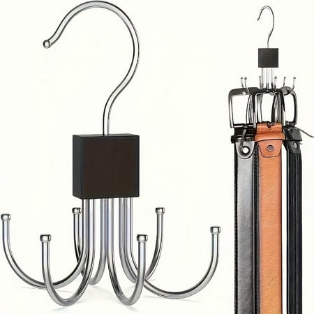4-Pack Swivel Closet Hanger Hooks – Heavy-Duty 360 ° Rotating Metal Organizers with Multi-Claw Design for Belts, Scarves, Ties & Accessories