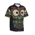 thumbnail image 2 of Fotbe Boho Owl Hawaiian Shirt For Men Unisex Summer Beach Casual Short Sleeve Cotton Linen Button Down Shirts-Large, 2 of 9