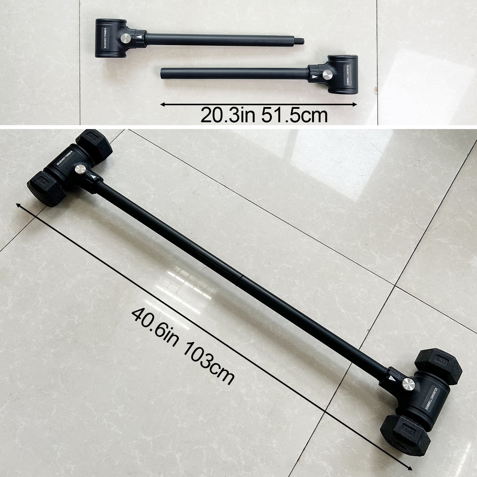 KORIKAHM Upgrade Dumbbell Barbell Converter Bar, Adjustable Weight Capacitry Bar Convert to Dumbbell Set for Home Gym Strength Training