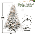 thumbnail image 3 of Tcbosik 6.5ft Pre-lit Artificial Christmas Tree with Warm White Lights, Indoor Xmas Tree with 2225 Branch Tips, 450 Incandescent Lights & Foldable Stand, Green & White, 3 of 8