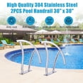 thumbnail image 4 of 2PCS Heavy Duty Rustproof Stainless Steel Pool Handrails - Non-Slip Blue Grip, Supports up to 380 lbs, Easy Installation, Mounting Accessories Included - Bathroom Furniture Set, Integrated 30x30 Inch, 4 of 6