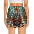 thumbnail image 2 of Lsque Pond Meditating Tiger Printed Women's Running Shorts with Liner Pockets,Elastic Quick Dry Workout Athletic Gym Yoga Shorts,Womens High Waist Shorts-XX-Large, 2 of 9
