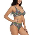 thumbnail image 2 of Rocae Daisies Flowers for Bikini Set for Women Two Piece Sexy High Swimsuits Split Crossover Bikini Medium, 2 of 9