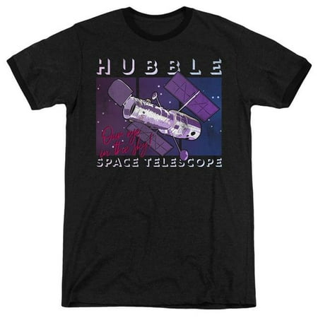 Eye Ringer T-shirt Trevco Sportswear NASA153-AR-1 NASA & Eye in the Sky-Adult Ringer T-Shirt, Black - Small ()
