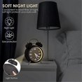 thumbnail image 3 of 4 Inch Twin Bell Loud Alarm Clock Metal Frame 3D Dial with Backlight Battery Operate Desk Table Alarm Clock,White, 3 of 5