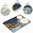 thumbnail image 4 of SKYSONIC Christmas Dish Drying Mat for Kitchen Counter,Snowflake Santa Xmas Tree Ultra Absorbent Reversible Microfiber Dishes Drying Rack Pad Heat-resistant Mats 16x18in, 4 of 7