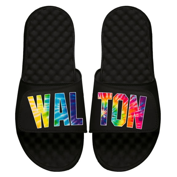 Unisex ISlide Bill Walton Black Tie-Dye Wordmark Slide Sandals