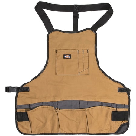 Xiangyi 16-Pocket Workshop Bib Apron, Durable Canvas Construction, Reinforced Edges, Adjustable Belt, Grey/Tan