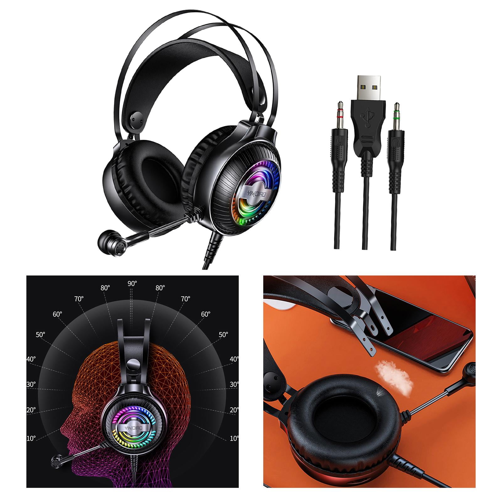 Q4 7.1 Over Ear Gaming Headset Headphone with LED Light for Gamer