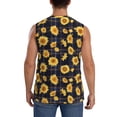 thumbnail image 4 of Fotbe Royal Blue Plaid Sunflower Men's Camiseta sin Mangas Estampada para Hombres, Playera Casual para Gimnasio, Entrenamiento, Playa-Large, 4 of 7