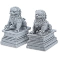 thumbnail image 1 of Uxcell 1 Par de Estatuas de Perros Fu, Estatuas de León Guardián de 1.8" H contra la Energía Maligna Decoración Feng Shui China para Salas de Estar/Escritorios, 1 of 1