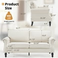 thumbnail image 6 of Ktaxon Modern Linen Loveseat Sofa Small American Style Couch for Bedroom, Office, Apartment, Dorm Beige, 6 of 7