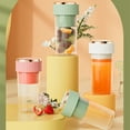 thumbnail image 1 of Fiudx Exprimidor Portátil, Recargable Por Usb, 6 Cuchillas para Batidos, Tamaño Compacto, Fácil de Transportar, Ideal para Viajes, Trabajo y Deportes, Capacidad de 450 Ml, Color Blanco, Verde y Rosa., 1 of 7