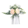thumbnail image 2 of Arreglo floral para el pasillo, arco de rosas artificiales, flores y cintas para boda naranja amarillo claro, 2 of 2