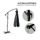 thumbnail image 3 of Sombrilla de Jardin Duralife Altura Ajustable 3M Diámetro Gris, 3 of 8