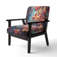 thumbnail image 3 of Designart "Colorful Vibrant Vines II" Multi-Color Abstract Upholstered Accent Chair - Modern Arm Chair For Bedroom, 3 of 7