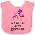 thumbnail image 3 of Inktastic My Great Aunt Loves Me with Two Flamingos Boys or Girls Baby Bib, 3 of 4