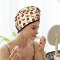 thumbnail image 6 of Xecao Ladybug And Bee Print Hair Towel, Hair Turbans for Wet Hair, Drying Hair Wrap for Curly Hair Women,Coral Velvet Dry Hair Cap,Dry Hair Hat, 6 of 6