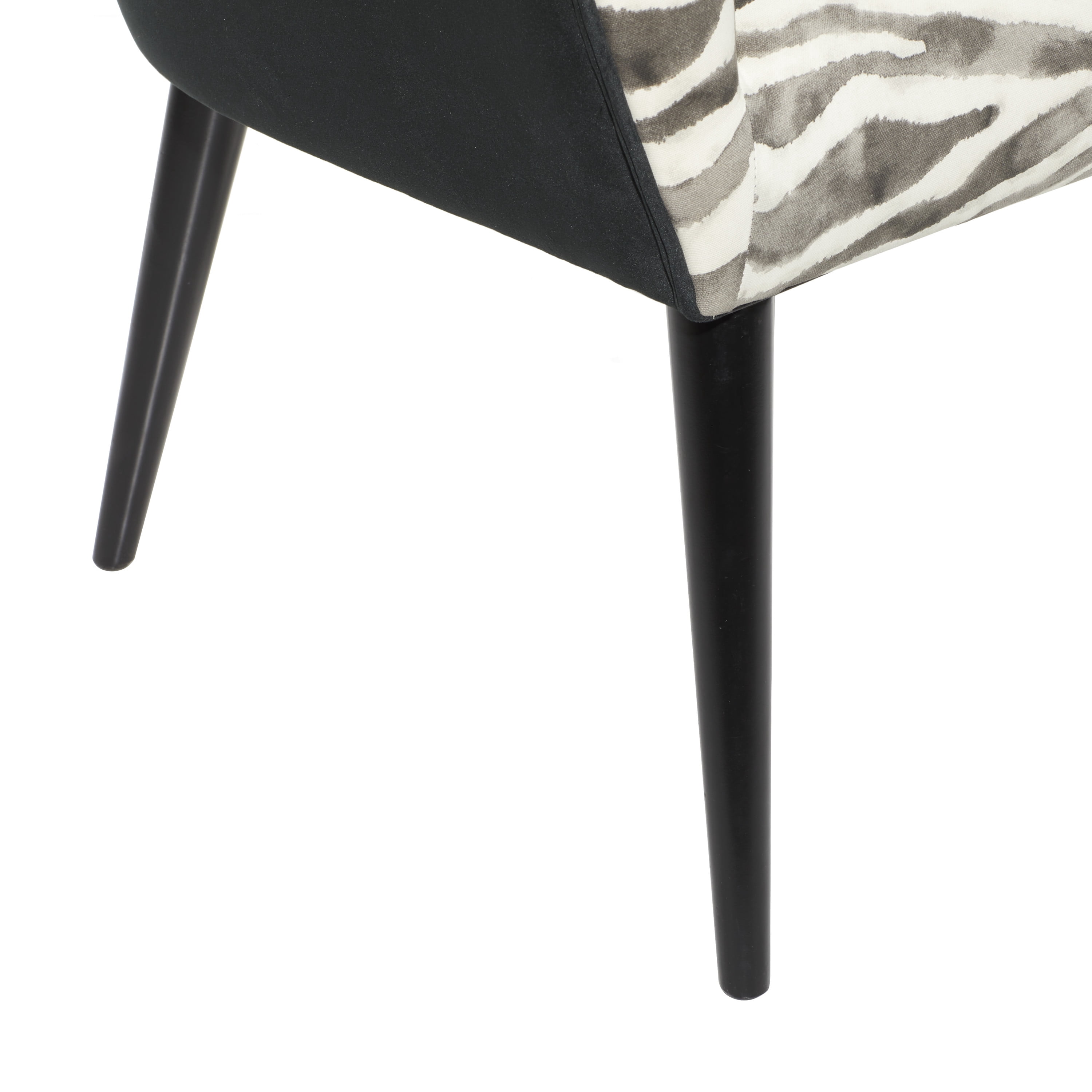 DecMode 29" x 32" Black Wood Zebra Print Accent Chair, 1-Piece
