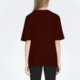 thumbnail image 3 of NAMTYQX Cute Tops for Women Loose Fitting Oversized Patterned Scoop Neck Classic Muster Light Soft Short Sleeve Tshirts Shirts for Women Wine Size XL, 3 of 5