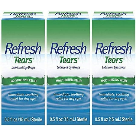 Refresh Tears Lubricant Eye Drops, 0.5 fl oz,15mL each Sterile- Value (3 Pack)
