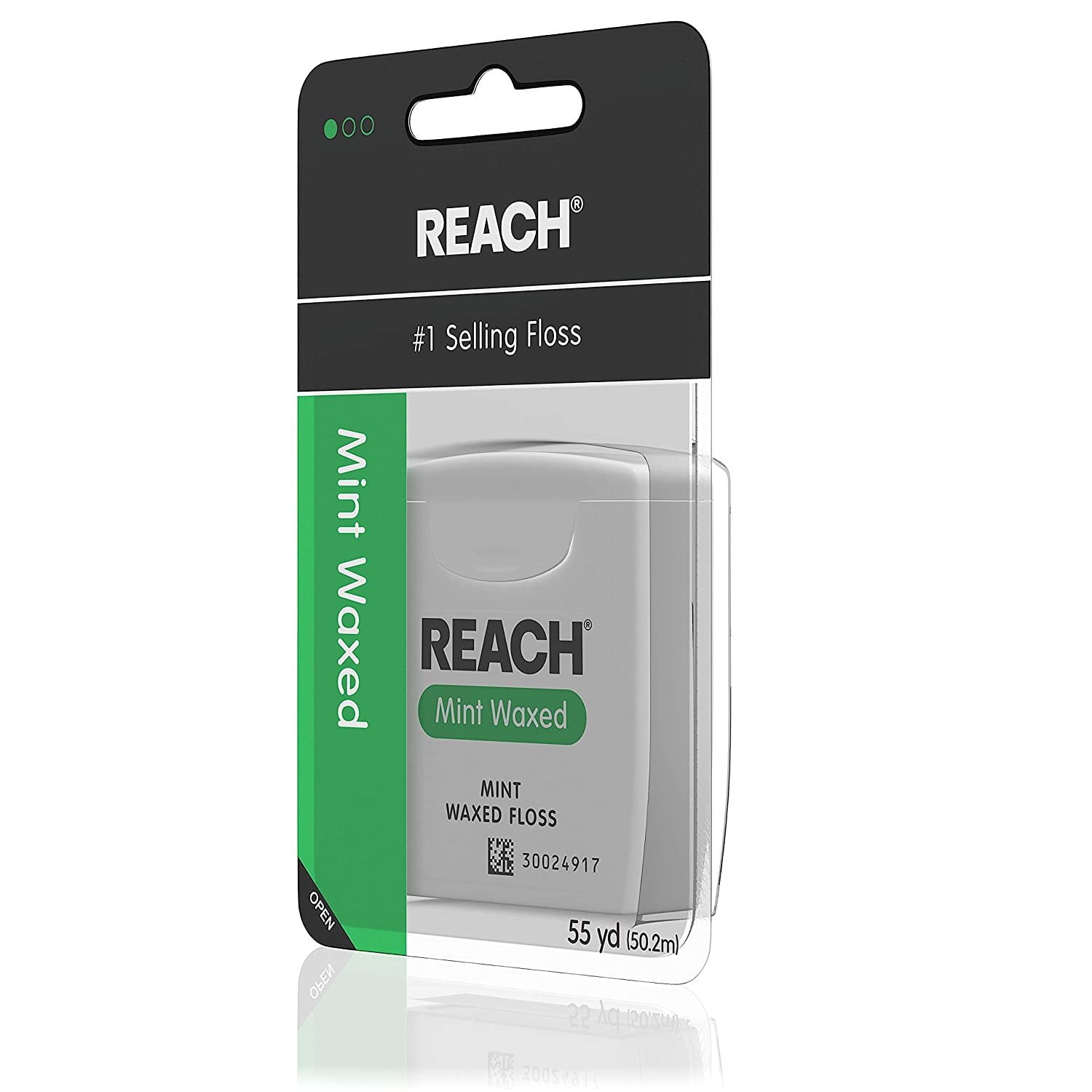 Reach, Dental Floss, 55 Yards, Mint Waxed, Removes Plaque