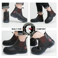 thumbnail image 3 of ROCKROOSTER Bakken 6" Men's Dark Brown Steel Toe Anti-Static Safety Chelsea Work Boots for Adult EE Wide AK229-8.5, 3 of 9