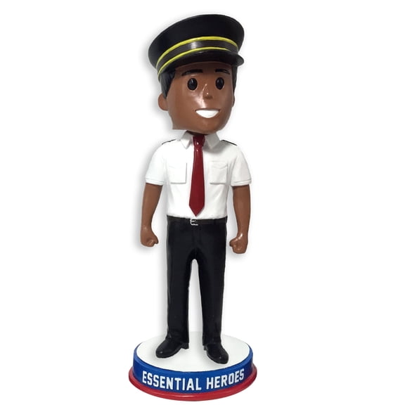 Train Conductor Train Engineer Essential Heroes Bobblehead Male Dark Skin Tone