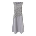 thumbnail image 4 of Gubotare Mother of the Groom Dresses Womens Two Piece Set Wedding Guest Dress Chiffon Flowy Midi Dress with Jacket Mother of the Bride Dress Holiday Beach Sundress Summer Casual Dress,Grey XXL, 4 of 6