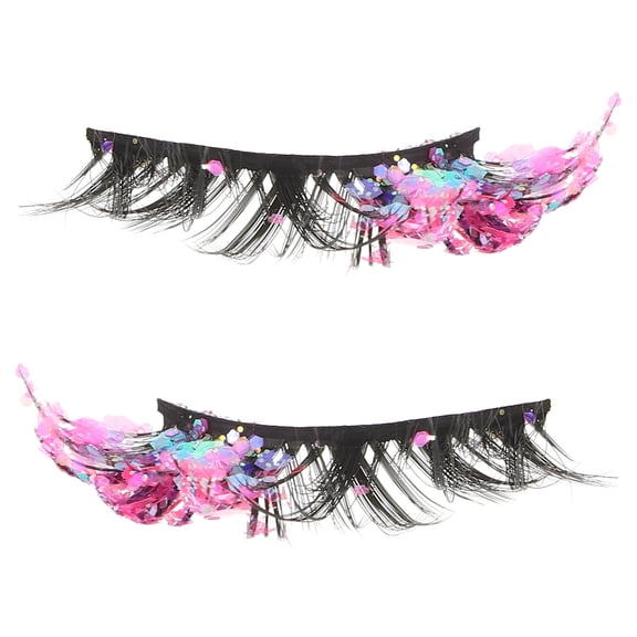 LULULION 2Pcs Safe and Convenient Purple Faux Eyelashes for Longtime Wear and Decoration
