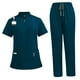 thumbnail image 5 of Conjunto de enfermería, uniforme de trabajo suave, traje para spa, cosmetología, centro de belleza. Verde azulado, 5 of 9