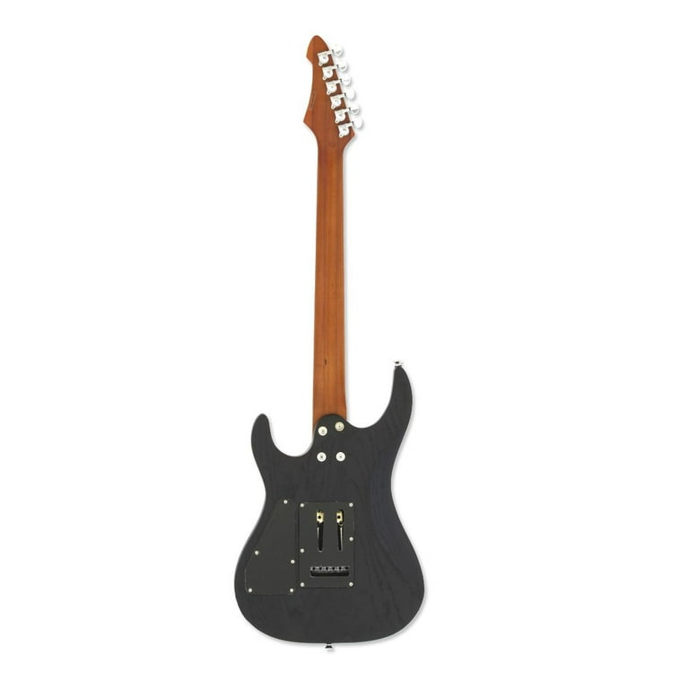 Aria Pro II Mac Deluxe Electric Guitar - MAC-DLX-STBK, Stained Black