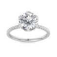 thumbnail image 2 of Parosi - Pave Center Prong Round Cut Moissanite Lab - Diamond Engagement Ring, 2 of 5