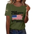 thumbnail image 2 of MEICHEN Womens 250th Anniversary Freedom Tops Usa Flag Printed Short Sleeve Blouses Summer Cotton Relaxed Fit Graphic Tees 4th of July Tshirts, 2 of 6