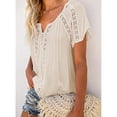 thumbnail image 3 of Camisa de manga corta para mujer, camisa de mujer transpirable con escote en V, camisa de mujer con cuello en V, diseño de clase mundial, 3 of 6