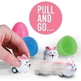 thumbnail image 3 of Dosaele 6 Toy Filled Easter Eggs Filled with Mini Pull-n-Go Easter Bunnies Easter Plastic Egg Children DIY Toy Opening Egg Surprise Egg Rabbit Pull Back Car Cartoon Animal, 3 of 5
