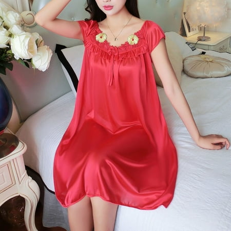 

Girl s Nightgown for Summer Short Sleeve Lace Floral Embroidery Pajama Dress