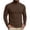 Coffee, variant on Mens Fold Over High Neck Turtleneck Knit Tops, Long Sleeve Vertical Ribbed Stretch Slim Cut Commute Travel Undershirts Black L